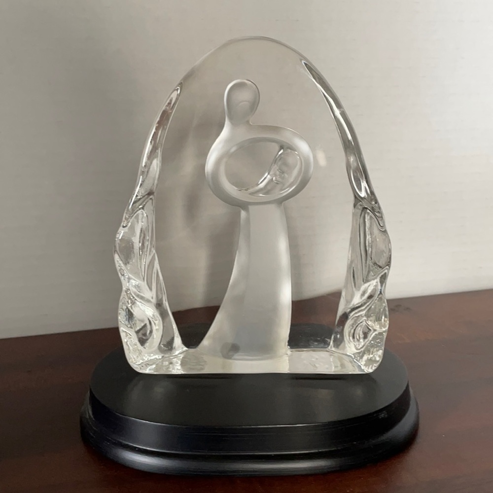Crystal Mother & Baby glass glass Figurine Madonna Collectible Gift Decorative